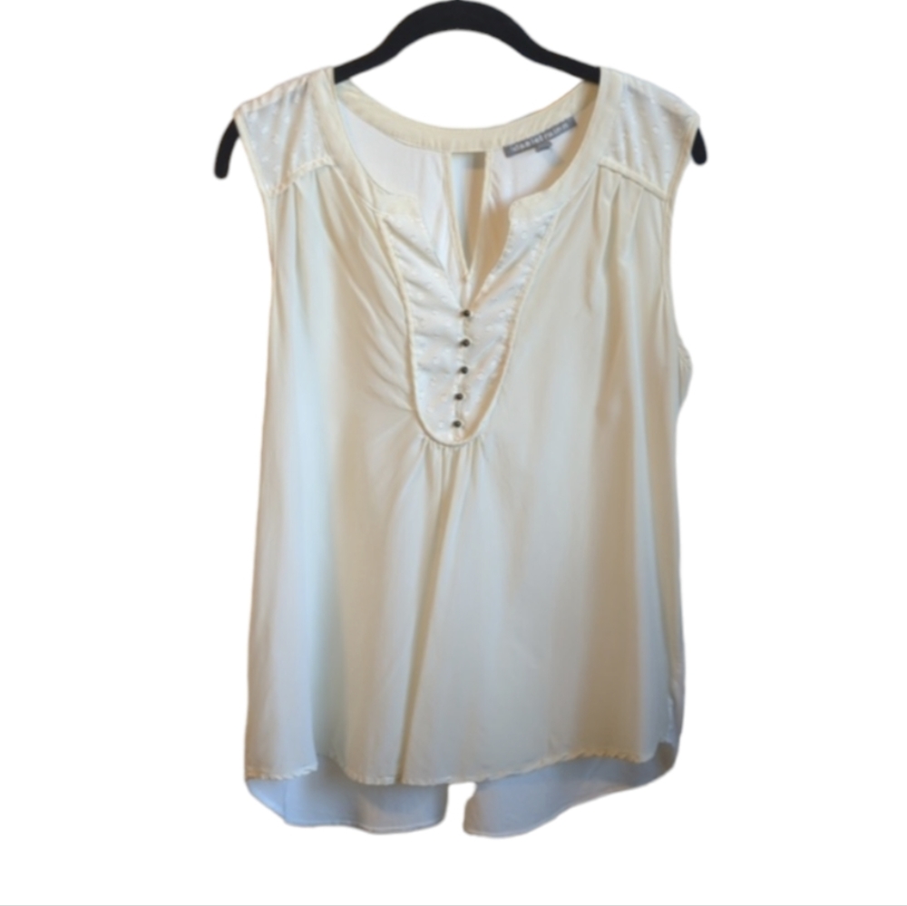 Daniel Rainn Lanette Mixed Material Silk Blouse Size Large